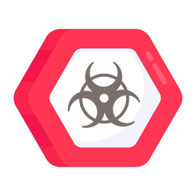 Vector a flat design icon of biohazard