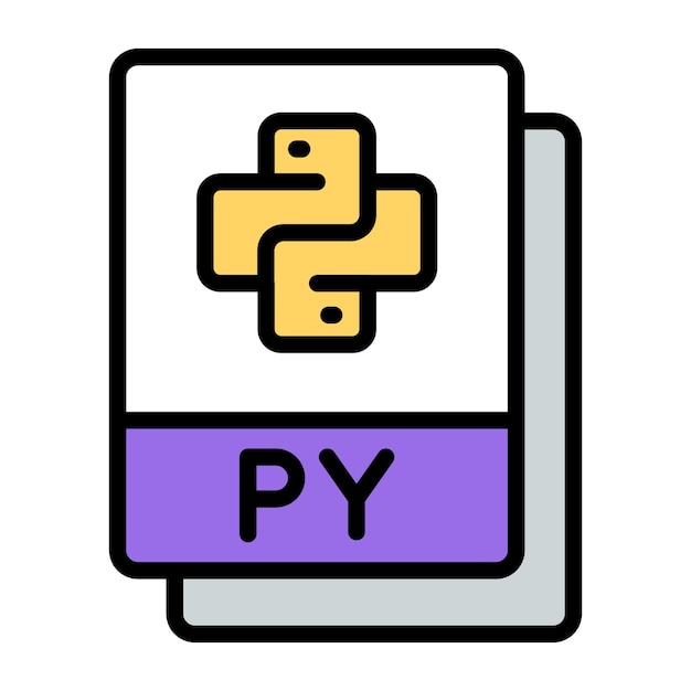Vector a flat design icon of python programming