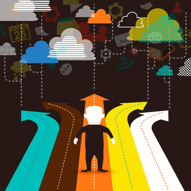 Vector flat design illustration concept of selection