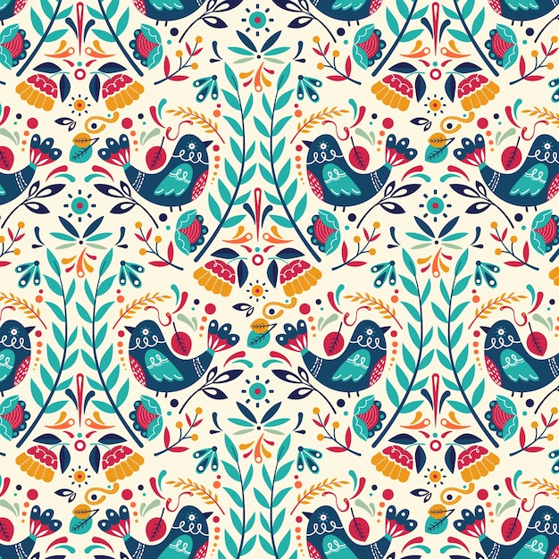 Vector flat design nordic pattern design