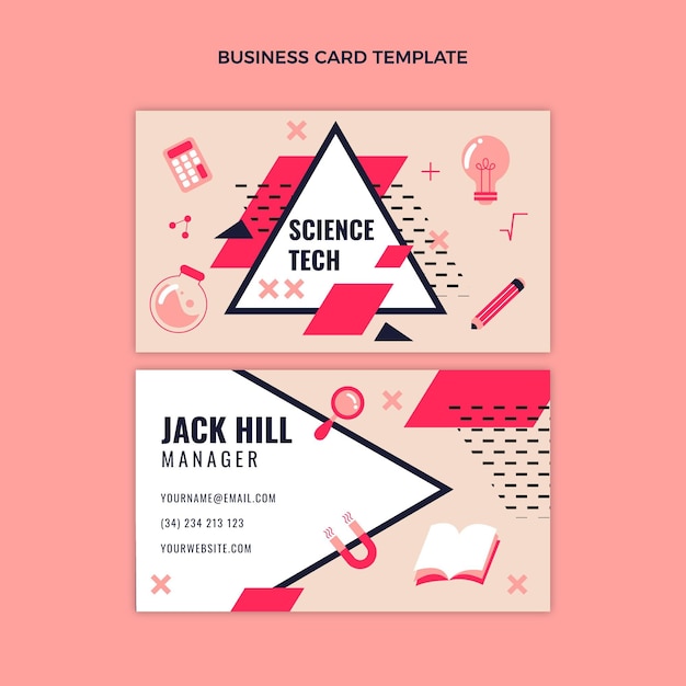 Vector flat design science business card horizontal