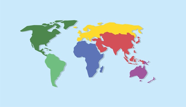 flat design of world map for web design, ui ux, and more