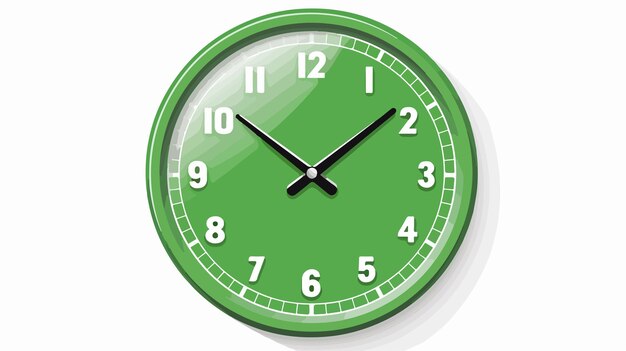 Vector flat eco green clock vector icon
