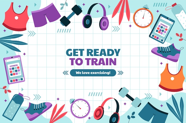 Vector flat fitness background