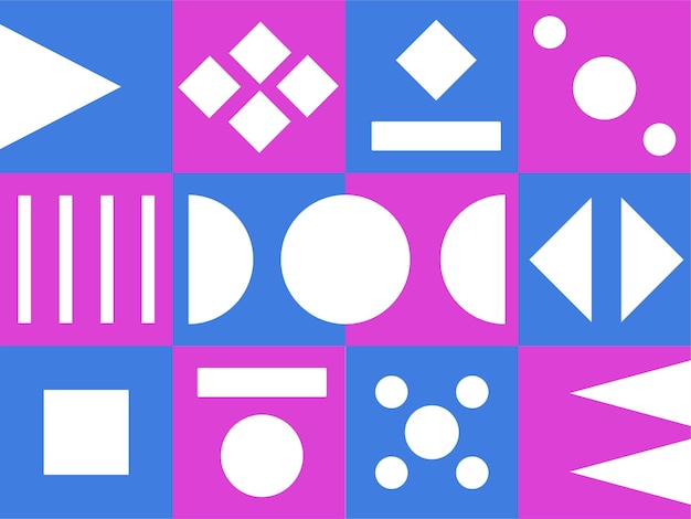 Vector flat geometric shapes design background