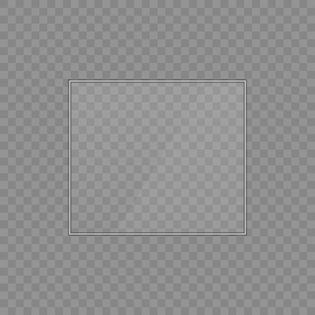 Vector flat glass plates set windows banners on transparent