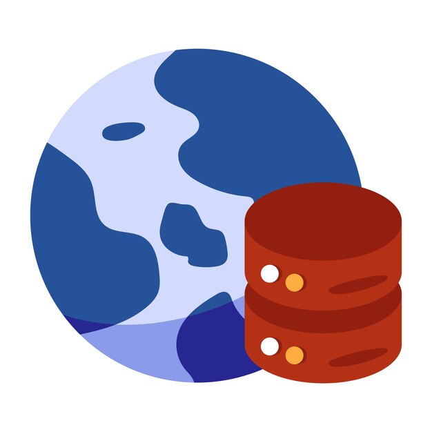 Vector a flat icon design of global server