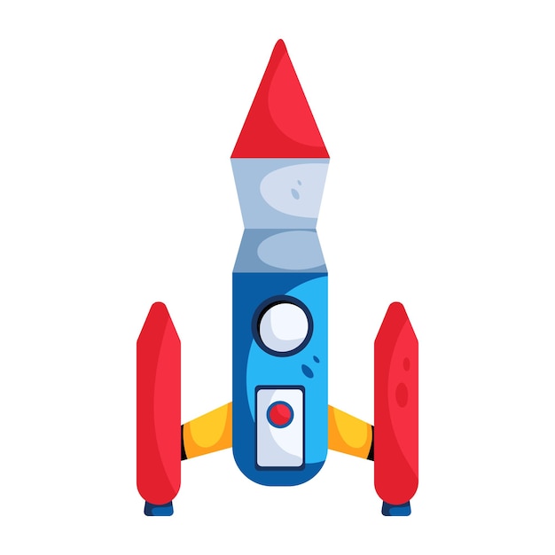 Vector a flat icon of rocket launch