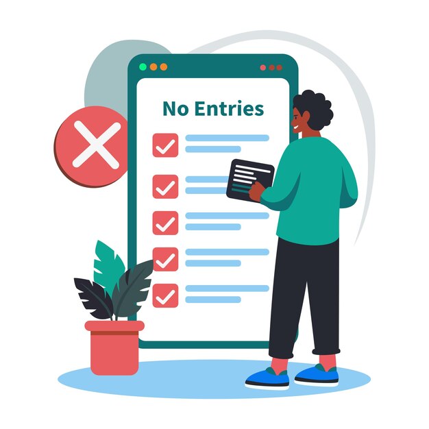 Vector a flat illustration of a character having task error