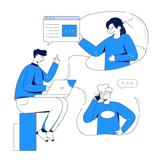 Vector a flat illustration design of presentation