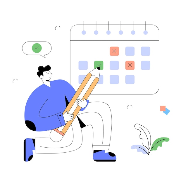Vector a flat illustration design of scheduling