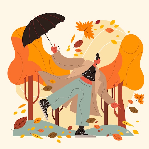 Vector flat illustration for fall season celebration