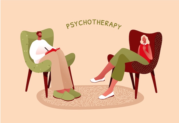 Vector flat illustration. mental health or ptsd