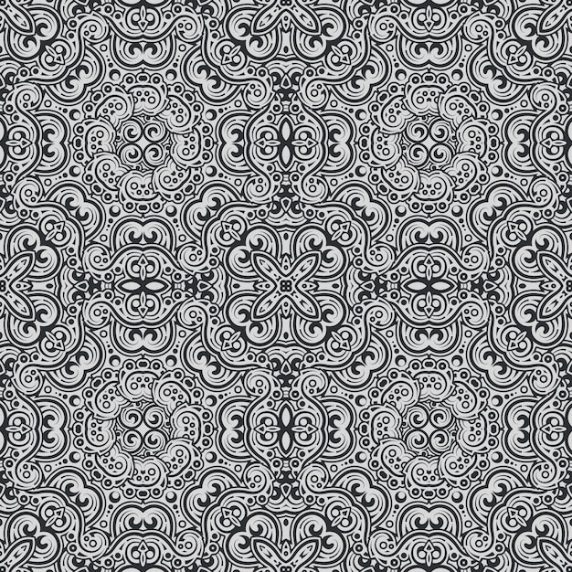 Vector flat mandala seamless pattern template