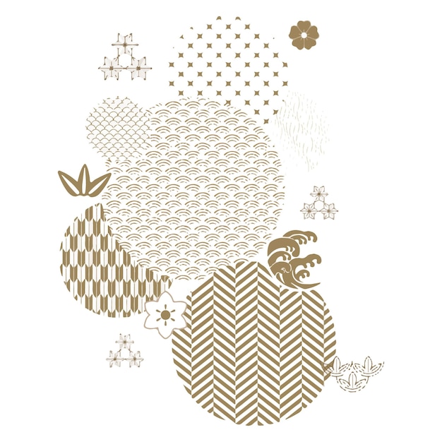 a flat minimal unique circular shape abstract pattern