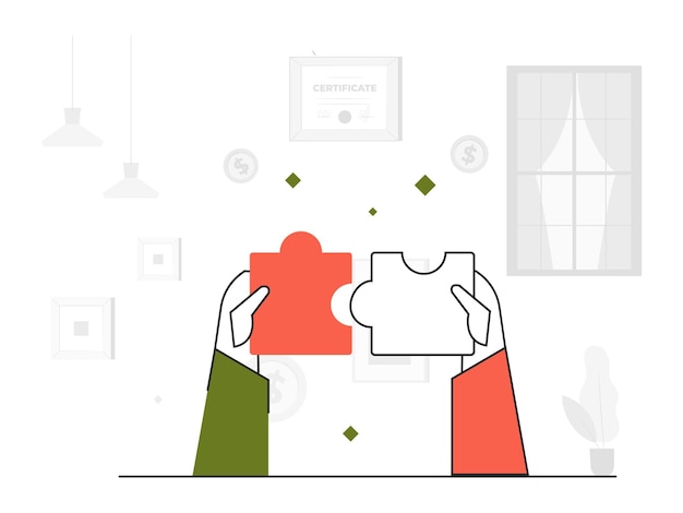 Vector flat modern design illustration of management presents amp digital marketing