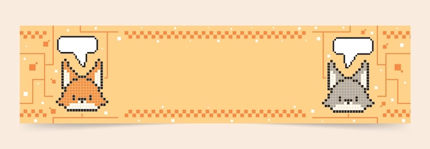 Vector flat pixel design twitch banner template