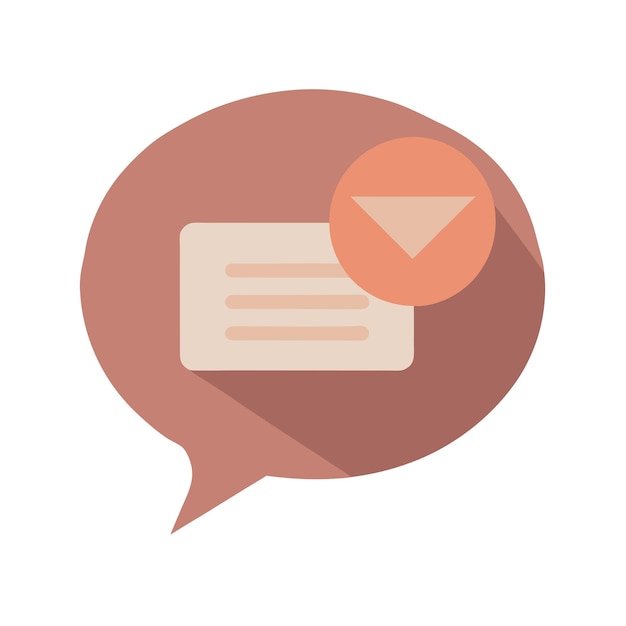 Vector flat style message chat email contact icon vector illustration