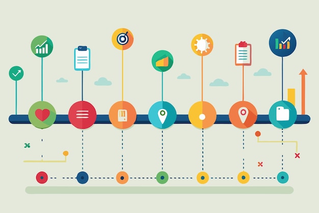 Vector flat timeline infographic template