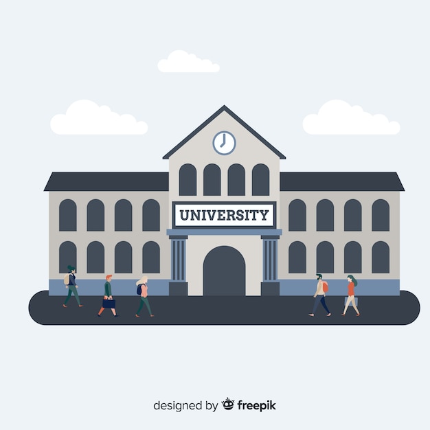 Vector flat university concept