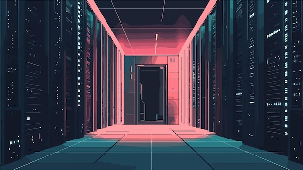 Vector flat vector illustration of database server technology for it professionals