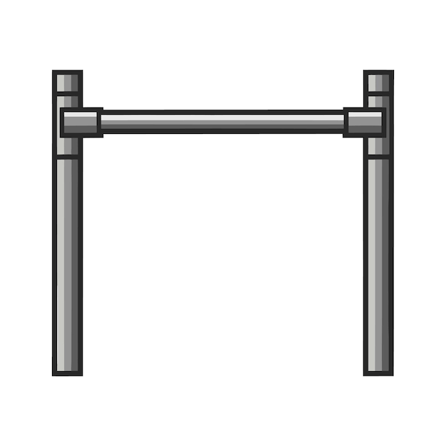Vector a flat vector illustration of gym pull up bar with barbell isolated on white background