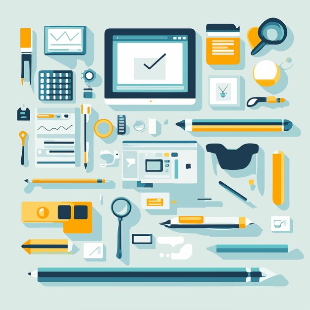 Vector flat vector illustration of website programming and coding development for web development projects