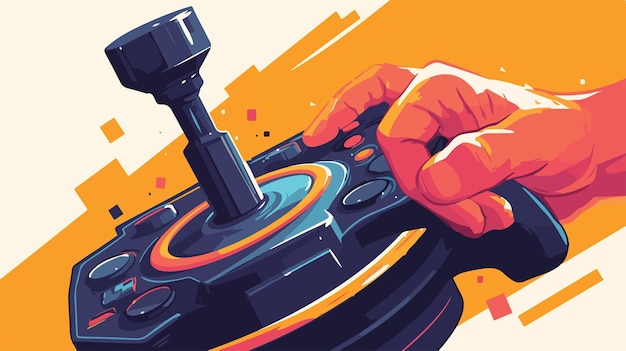 Vector flat vector joystick sketch icon