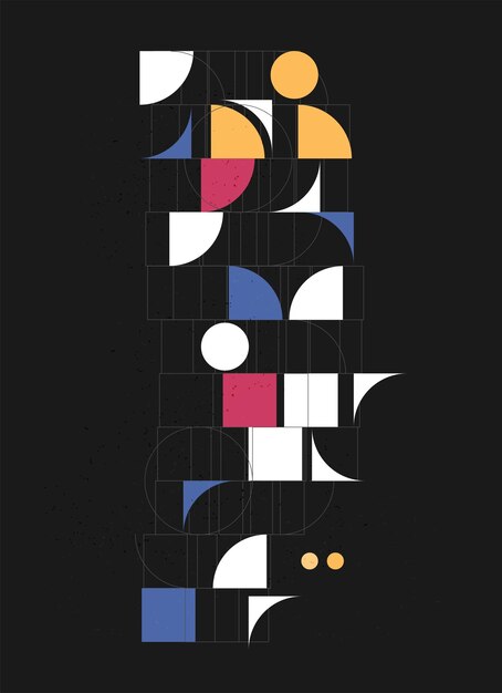 Vector flat vector minimal geometric background dynamic shapes composition eps10 vector