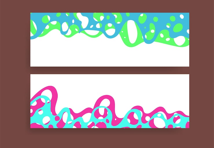 Flat Wave Border Vector Background Set