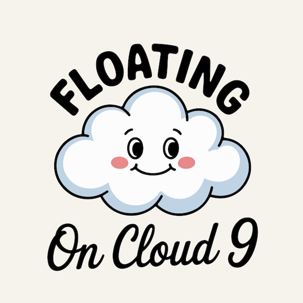 Vector floating on cloud 9