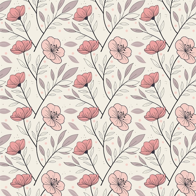 Vector floral pattern on a light background watercolor flower seamless pattern background
