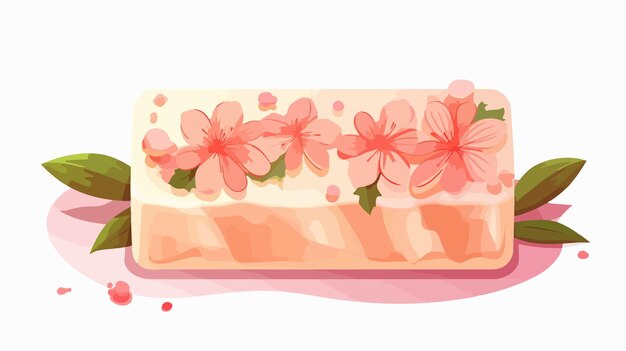 Vector floral soap vector on white background