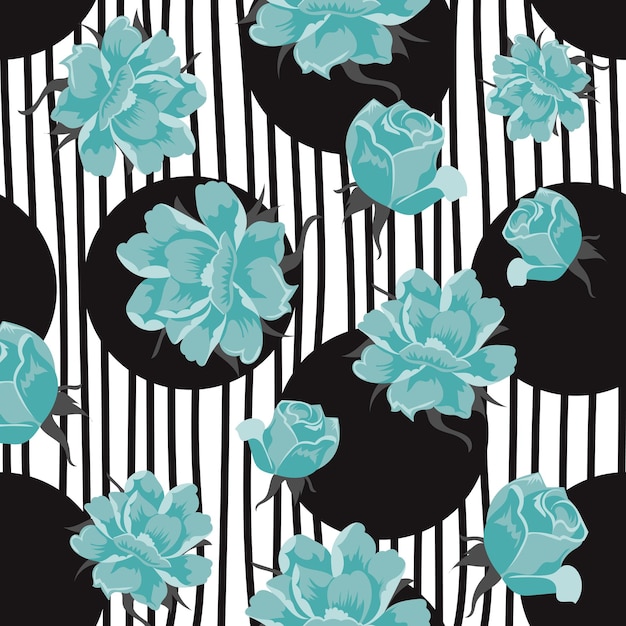 Vector flower textile printing seamless pattern