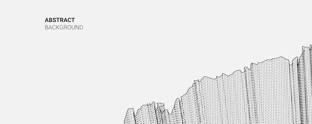 Vector flowing dots particles wave pattern halftone gradient curve shape isolated on white background