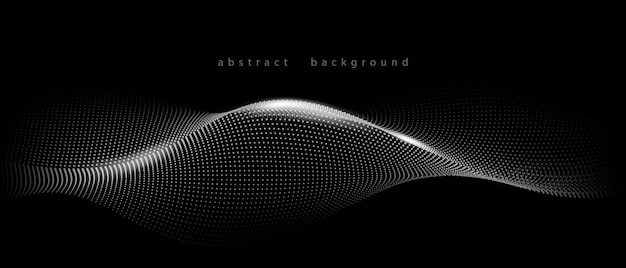 Vector flowing particles form waves a gradient light pattern modern technology background vector illustration