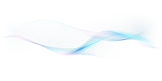 Vector flowing particles form waves a gradient light pattern modern technology background vector