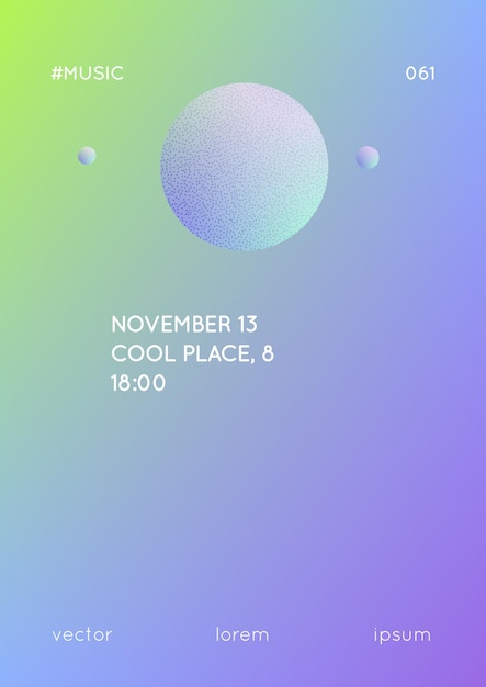 Vector fluid poster with round shapes