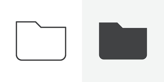 Vector folder icon outline vector sign
