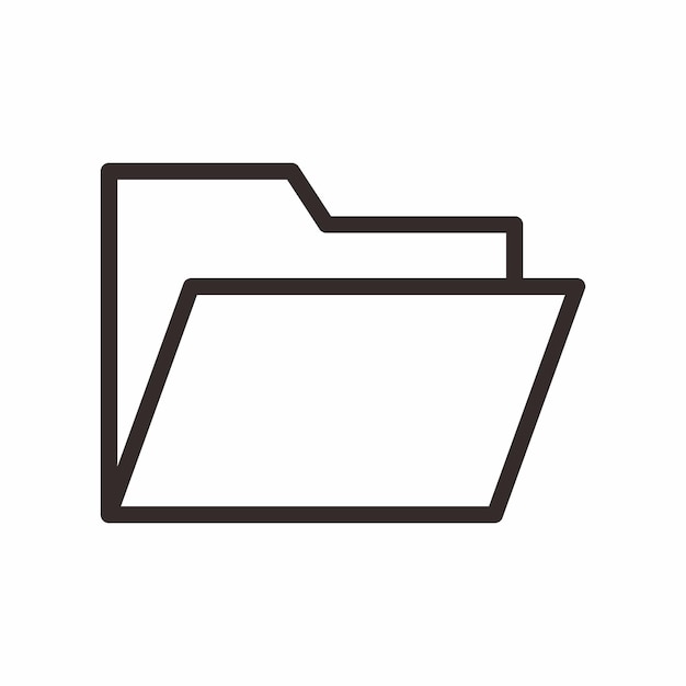 Vector folder icon with outline style