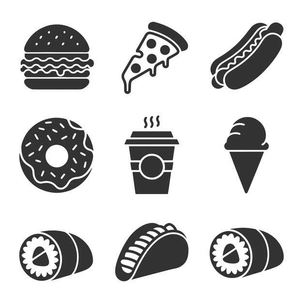 foods icon set vector illustration