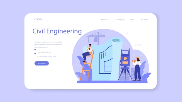 Vector foreman web banner or landing page