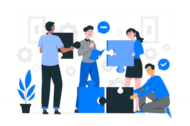 Vector forming team leadership concept illustration