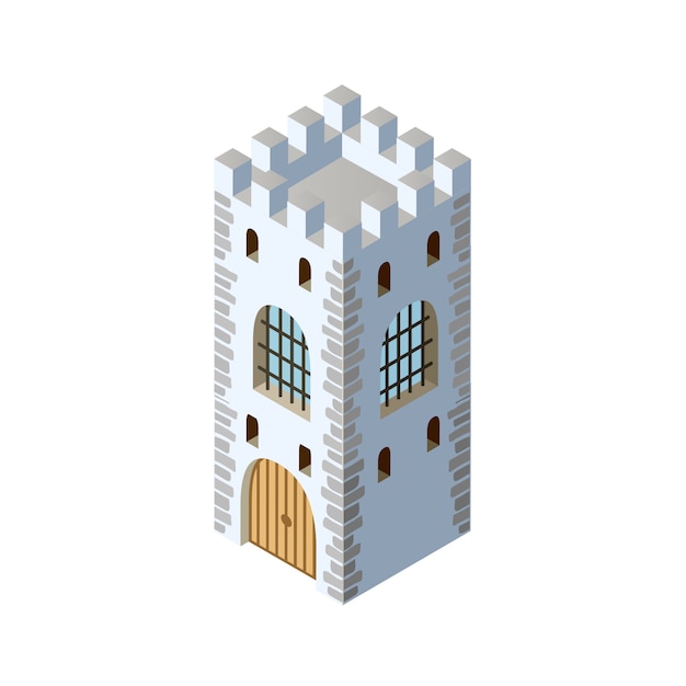 Vector fort fortress castle isometric
