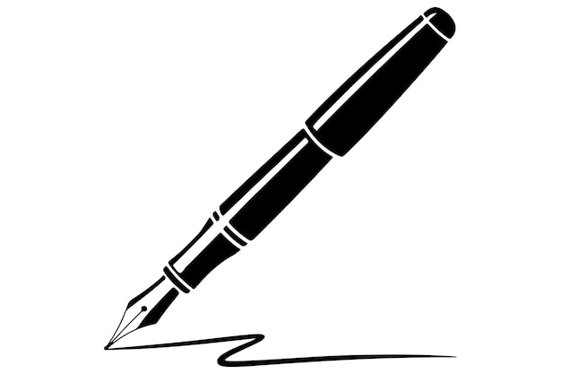 Vector fountain pen with ink stroke