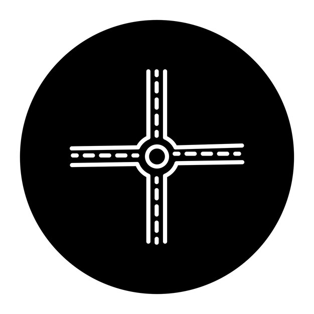 Vector four way intersection icon