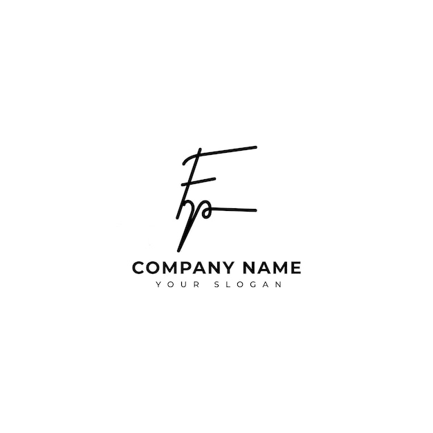 Vector fp initial signature logo vector design