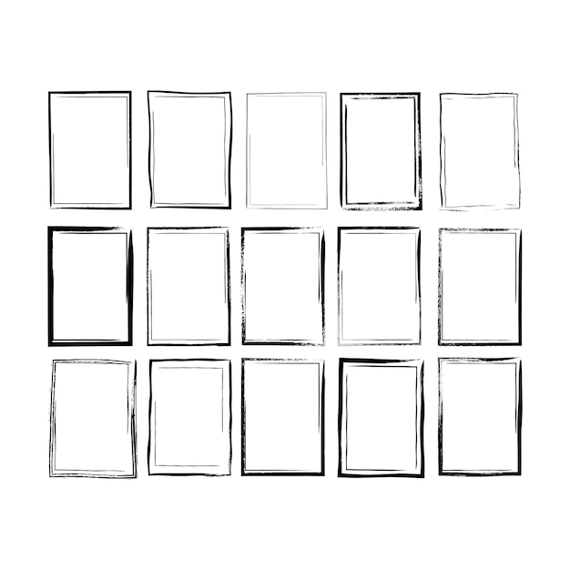 Vector frame border grunge texture shape icon for decorative vintage doodle element for design