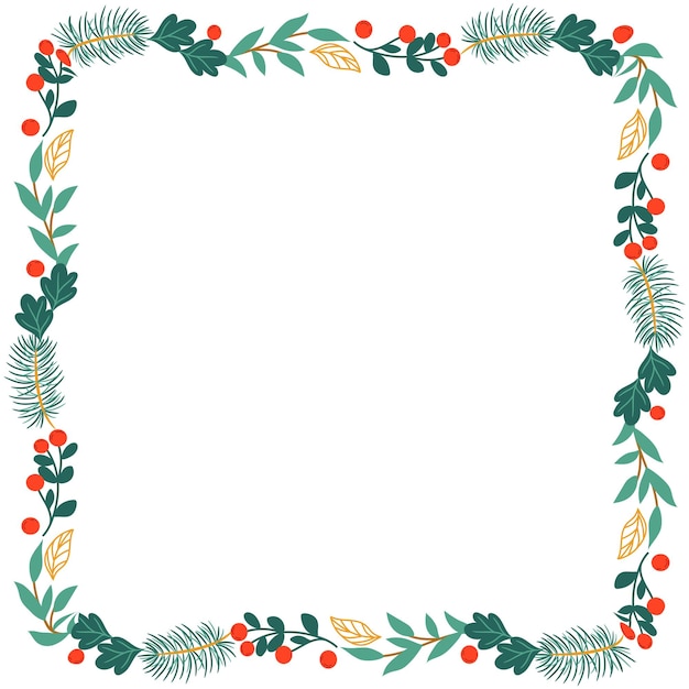 Vector frame template for christmas season celebration christmas wreath concept