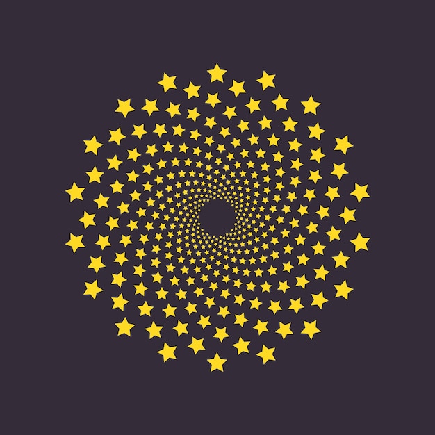 Vector a frame with twisted stars the abstraction is highlighted on a dark background